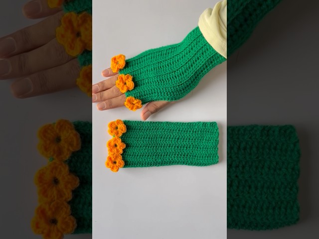 Crochet Hand Gloves 🧤#shorts #art #handmade #crochet #tutorial #viral #video #reels #winter #gloves