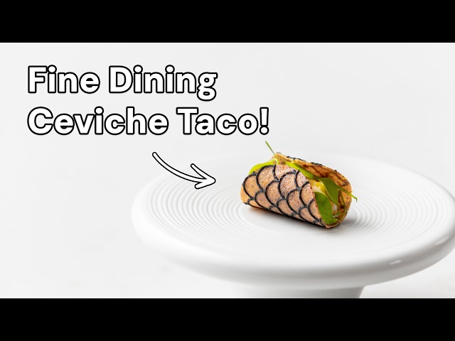 Fine Dining Ceviche Taco! Sea Bass & Sea Buckthorn Berry
