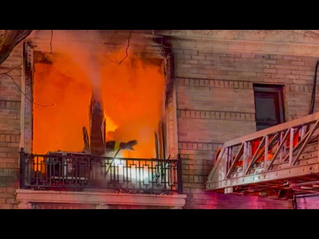 **FIREFIGHTER SEARCHES BURNING APARTMENT** FDNY Battles Heavy Fire | Manhattan 10-77 Box 1651