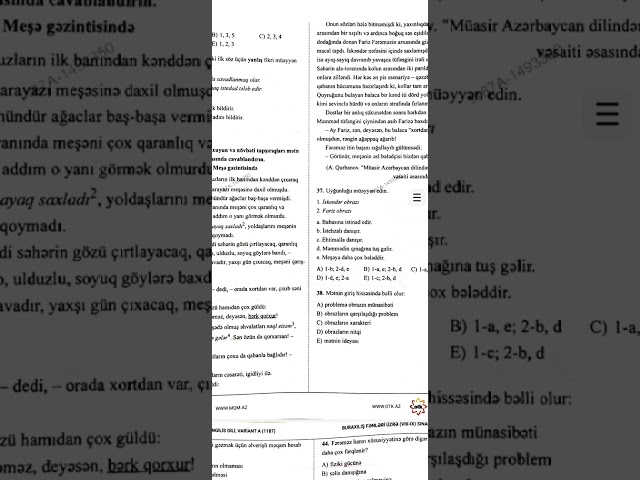 OTK buraxılış sınaq imtahanı. 9-cu sinif. Azərbaycan dili. 18 oktyabr