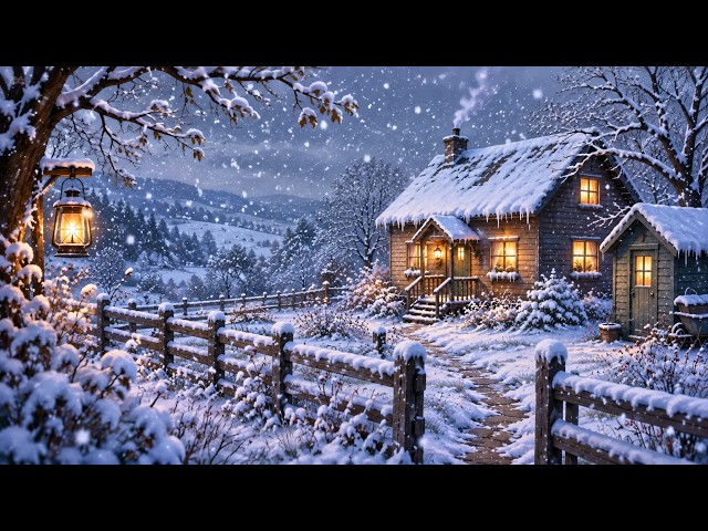 Enjoyed The First Snow Ambience In A Cozy Cottage | Winter ASMR & Nature Sounds