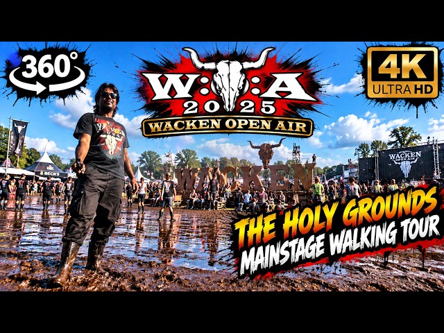 Main stage Wacken Open Air 2025 - Walking Tour 360° View VR 4k