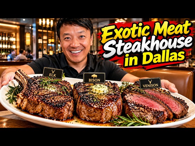 Eating MEATS I’ve NEVER Tried Before at Dallas’s EXOTIC MEAT Steakhouse! 🥩