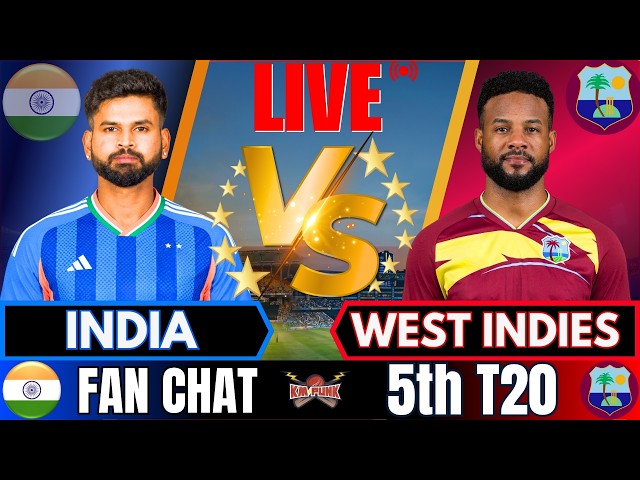 🔴LIVE: India vs West Indies 5th T20 watchalong | Live Cricket Match Today | IND vs WI Live #INDvsWI