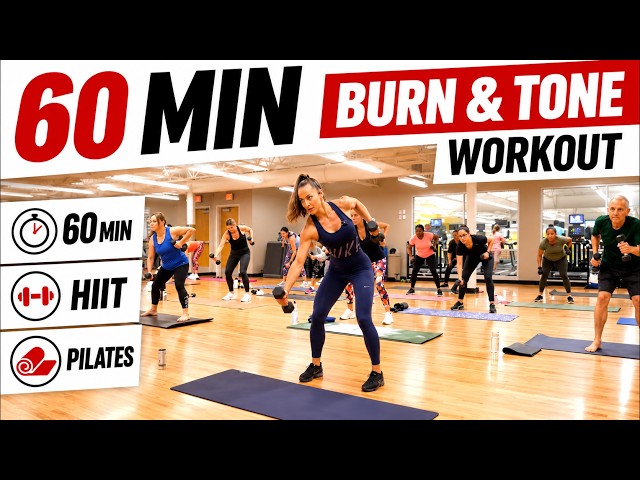 60 MIN HIIT + Mat Pilates | Cardio, Strength & Abs