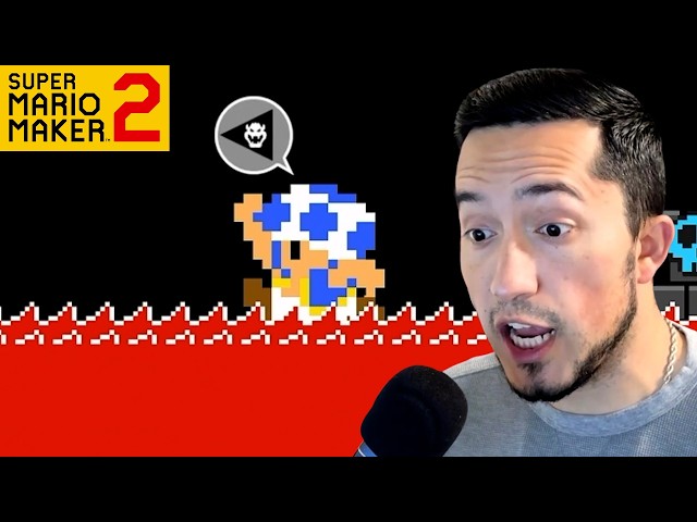 The Axe is IN THE LAVA!! | Expert NO CHECKPOINT Challenge!! (Super Mario Maker 2)