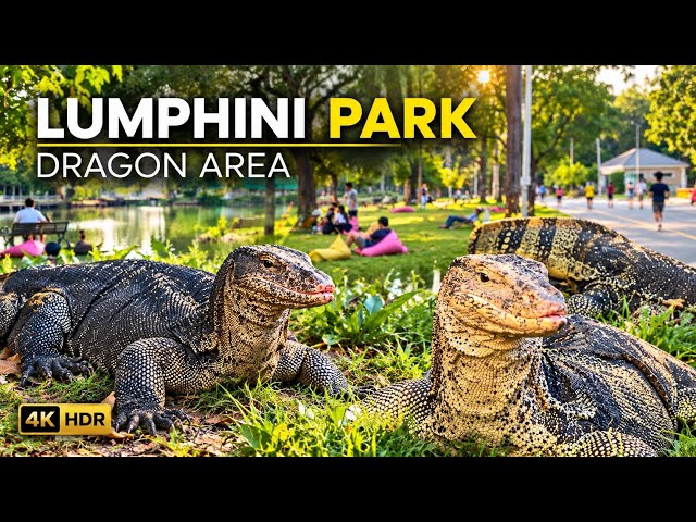 Lumphini Park & Giant Lizards Walking Tour (4K HDR) #Bangkok #WorldsBestCity 