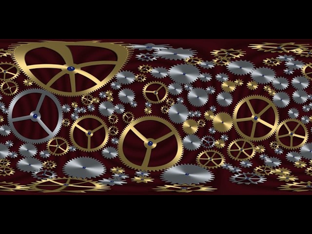 Clockwork 360°: inside an opened watch movement, a seamless loop (VR, 8K)