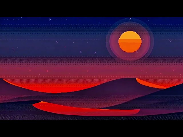 Minimalist Desert Dunes Loop | 16-Bit Dithered Pastel Sunset Animation | Seamless Background Video