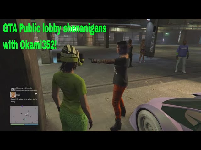 Chilling with my friend Okami352 in a very rare visit to gta online in a public lobby on PS5!