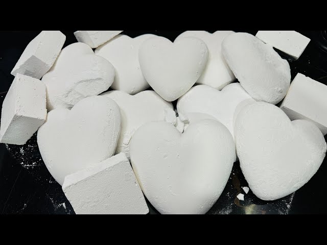 Heart Shape White Chalk ASMR | Pure Soft Crush 