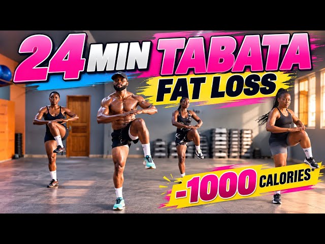 24 MIN TABATA WORKOUT | FULL BODY FAT LOSS & INTENSE CARDIO 💦
