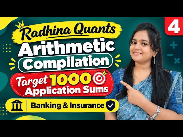 ARITHMETIC COMPILATION | TARGET 1000 APPLICATION SUMS | BANKING & INSURANCE | PART - 4