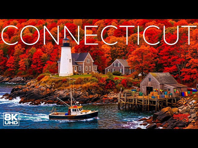 CONNECTICUT FALL FOLIAGE 8K 🍂 A Relaxing Escape to New England