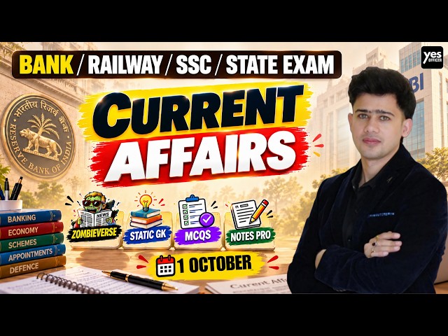 🔴1 October 2026 | Daily Current Affairs | For Bank, Insurance & SSC Exams