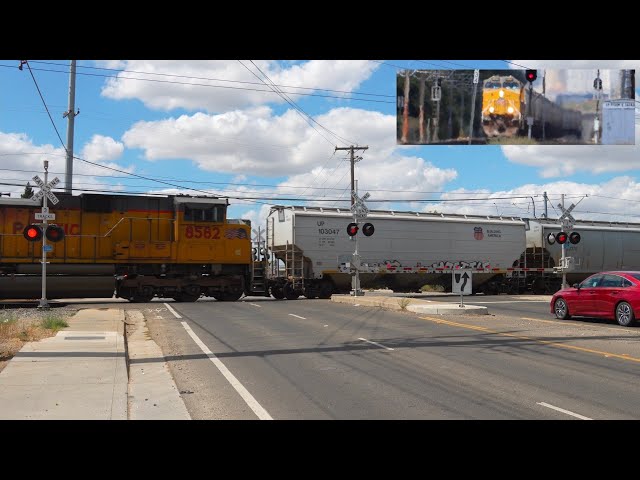 UP 6995 Grain Train West (South) & SacRT | 47th Ave. Railroad Crossing, Sacramento CA