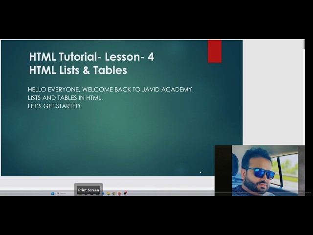 HTML Tutorial – Lesson 4: HTML Lists & Tables Tutorial for Beginners