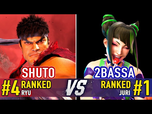 SF6 🤜 SHUTO (#4 Ranked Ryu) vs 2BASSA (#1 Ranked Juri) 🤛 SF6 High Level Gameplay