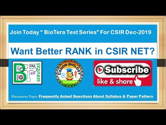 Frequently asked Question & Answer About CSIR NET JRF ( Dec 2019)