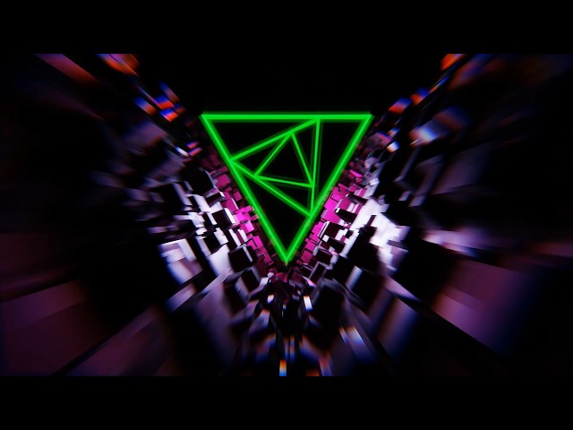 4K VJ Loop Neon Triangle Canyon Party Background