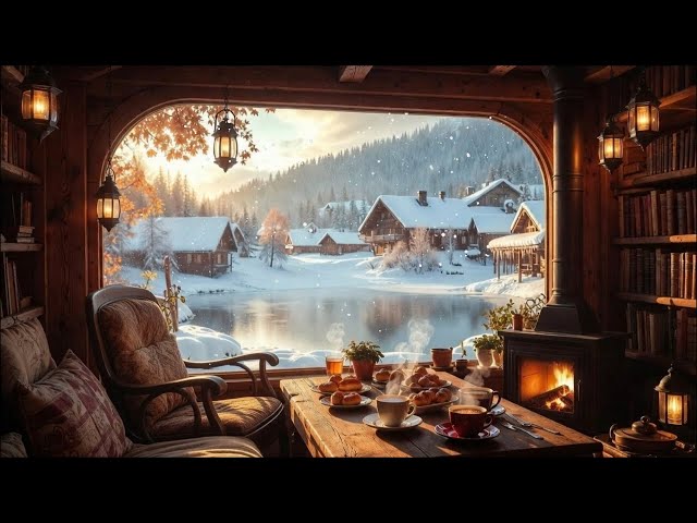 Cozy Winter Cabin ASMR ❄️ Crackling Fireplace & Snowfall Sounds (No Music) #Deep Sleep ASMR