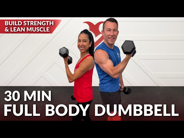 30 Min Full Body Weight Training at Home Dumbbell Workout - Strength Training for Women & Men