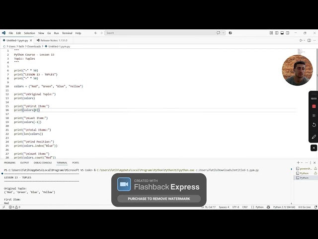 Python Course #13 Tuples in Python