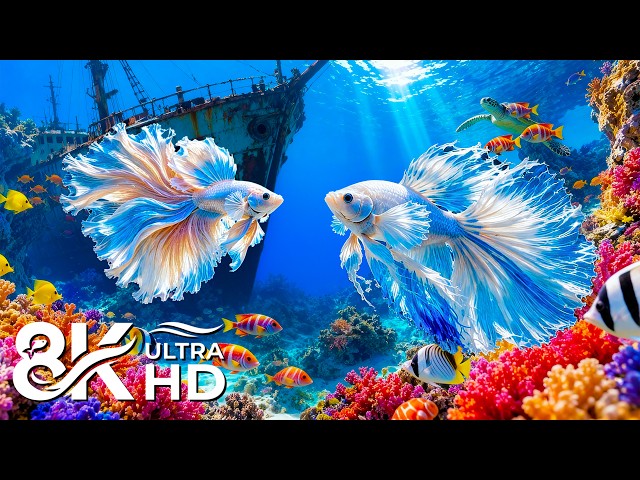 Underwater World 8K ULTRA HD 🐠 Explore Marine Life & Sea Animals | Relaxing Music for Sleep