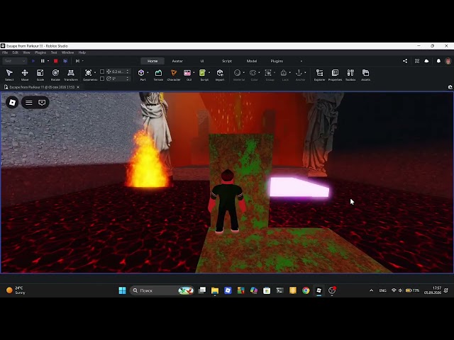 Сделал Паркур игру в роблокс студио. I made a parkour genre game in Roblox studio.
