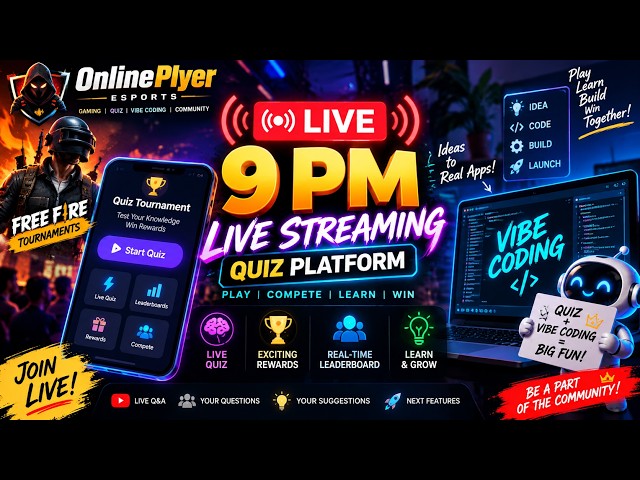 🔥 LIVE Building a Quiz Platform with Vibe Coding 🚀 | Quiz Tournament App