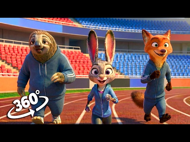 The Great Zootopia Race Judy, Nick, and Flash at the Start!