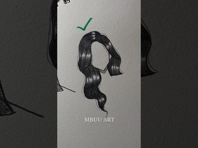 Drawing Hair girl tutorial✏️ #drawing #tutorial #howtodraw #sketch #art #shorts