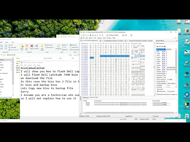 How to flash Dell bios using files from the official website and restore the DMI data section