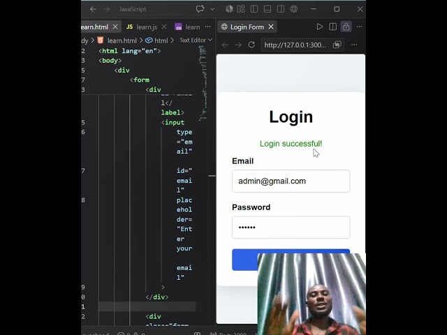 Login Form ~ html, css and javascript