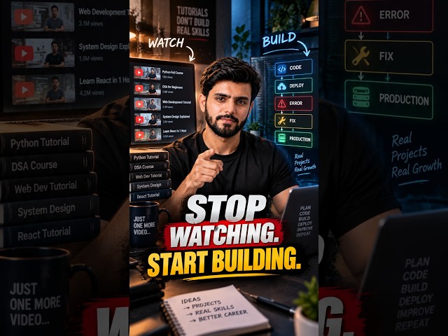 Stop watching coding tutorials and build this way #Coding #Developers #Programming #AI
