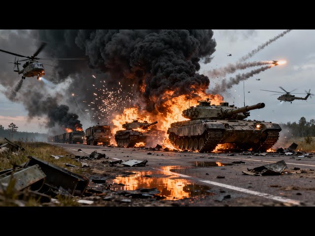 1 hour ago! Russian tank convoy on the Crimean bridge destroyed by Ukrainian Tow - ARMA 3