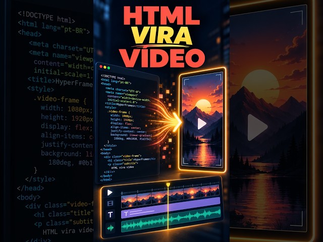 HyperFrames: HTML vira MP4 determinístico (skill p/ Claude Code)