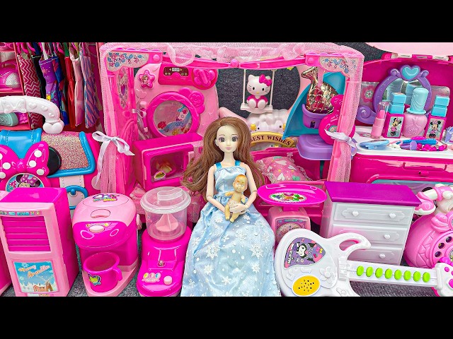 17 Minutes Satisfying with Unboxing Barbie Princess Pink Kitchen, Rock Bed Play Set Review Toys｜ASMR