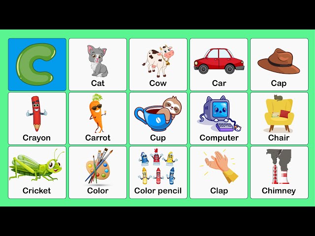 Words From C | Vocabulary Words | Early Childhood Education | ABC Flashcards