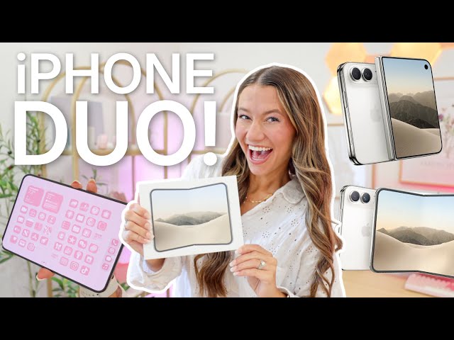 iPHONE DUO UNBOXING 🤍star white first impressions, cool features, + setup (i love it!!)
