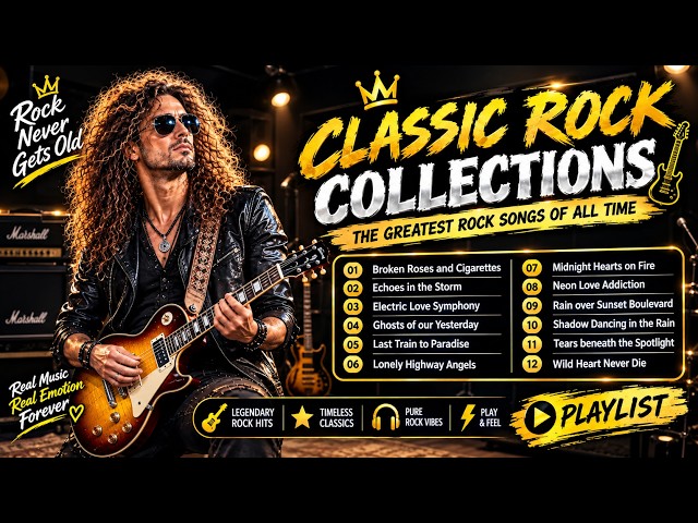 Classic Rock Collections | ACDC, Nirvana, U2, Aerosmith, Metallica, Bon Jovi Epic 80s & 90s Hits. 24