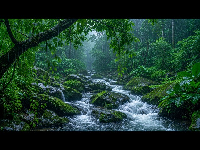 Relaxing Rain on the Lake in the Forest 🌧️ Promotes Deep Sleep, Helps Calm the Mind