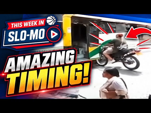 Motorcyclist Flies Into Open Bus Door | This Week in Slo-Mo