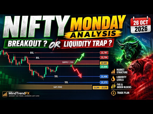NIFTY MONDAY 🔥 22,600 BREAKOUT OR LIQUIDITY TRAP? | SMC Analysis | 26 OCT 2026