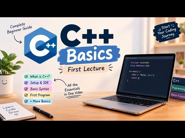 C++ Tutorial for Beginners | Complete C++ Basics in One Lecture | Learn C++ from zero