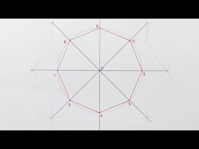 construct a Regular octagon inside a circle (Step-by-Step)