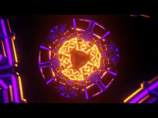 futuristic glowing geometric tunnel abstract animation