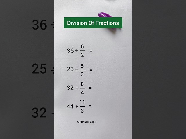 Divide A Fraction Easy #maths #mathematics #education #shorts #trendingshorts