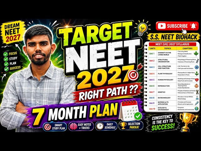 👉 😱 NEET 2027: सिर्फ 7 महीने! अब यही RIGHT PATH है 🔥 | Complete Study Plan & Strategy||