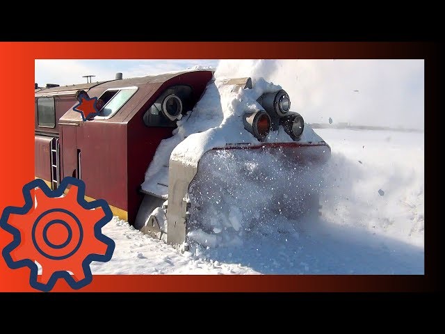 Train Snow Plow in the Valley  -Train snowplow -Train Snow Blower - Rotary Snow Plow Blower